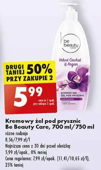 Biedronka Kremowy żel pod prysznic Be Beauty Care, 700 ml/750 ml oferta