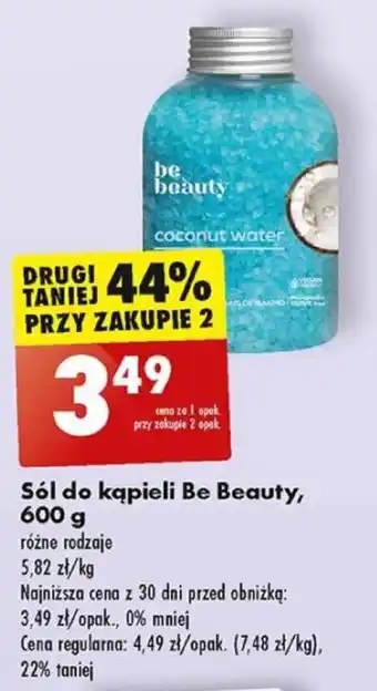 Biedronka Sól do kąpieli Be Beauty, 600 g oferta