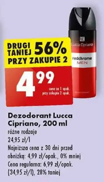 Biedronka Dezodorant Lucca Cipriano, 200 ml oferta