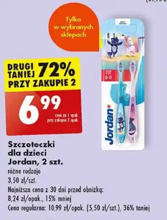Biedronka Szczoteczki dla dzieci Jordan, 2 szt. oferta