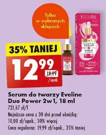 Biedronka Serum do twarzy Eveline Duo Power 2 w 1, 18 ml oferta