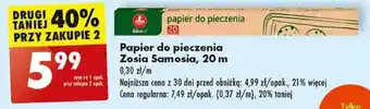 Biedronka Papier do pieczenia Zosia Samosia, 20 m oferta
