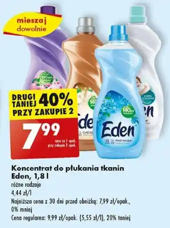 Biedronka Koncentrat do płukania tkanin Eden, 1,8 l oferta