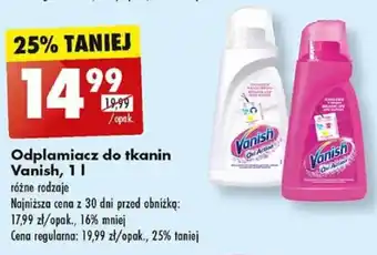 Biedronka Odplamiacz do tkanin Vanish, 1 l oferta