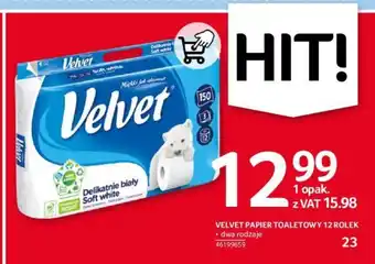 Selgros VELVET PAPIER TOALETOWY 12 ROLEK oferta