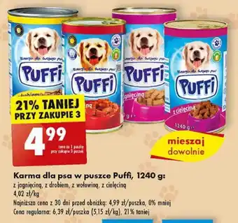 Biedronka Karma dla psa w puszce Puffi, 1240 g oferta