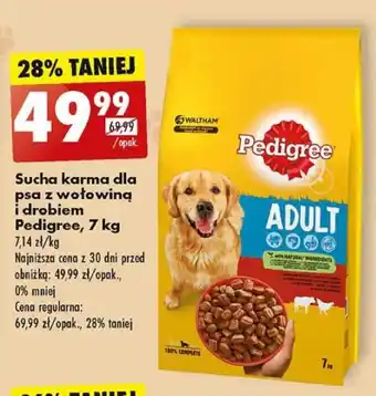 Biedronka Sucha karma dla psa z wołowiną i drobiem Pedigree, 7 kg oferta
