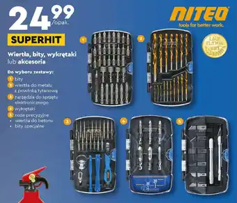 Biedronka NITED Wiertła, bity, wykrętaki lub akcesoria oferta