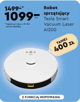 Biedronka Robot sprzątający Tesla Smart Vacuum Laser AI200 oferta