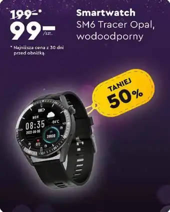 Biedronka Smartwatch SM6 Tracer Opal, wodoodporny oferta