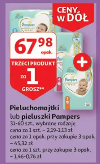 Auchan Pieluchomajtki lub pieluszki Pampers oferta