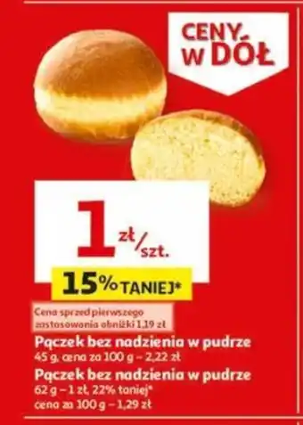 Auchan Pączek bez nadzienia w pudrze 45g oferta