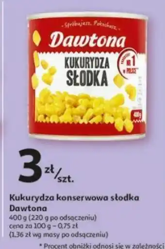 Auchan Kukurydza konserwowa słodka Dawtona 400 g oferta