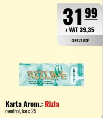 Eurocash Karta Arom.: Rizla menthol, ice x 25 oferta