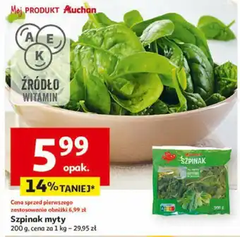 Auchan Szpinak myty 200 g oferta