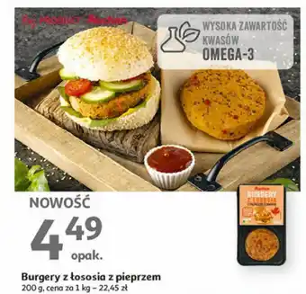 Auchan Burgery z łososia z pieprzem 200 g oferta
