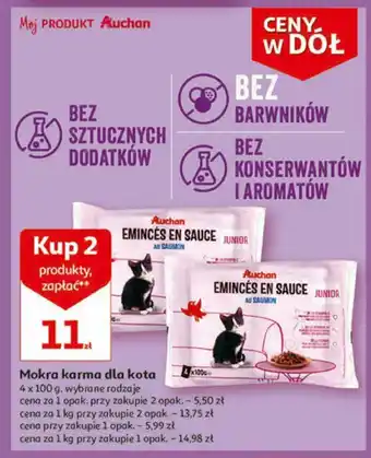 Auchan Mokra karma dla kota 4 x 100 g oferta