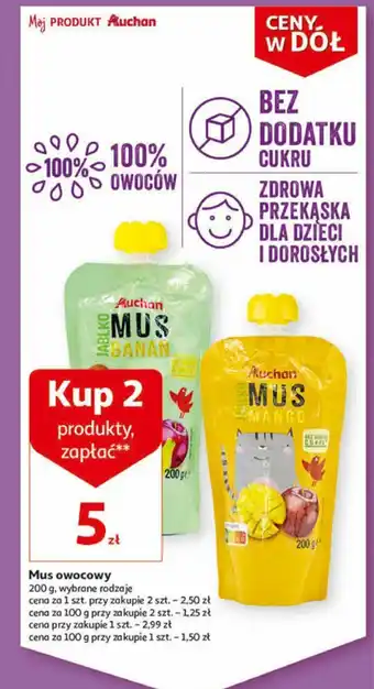 Auchan Mus owocowy 200 g oferta