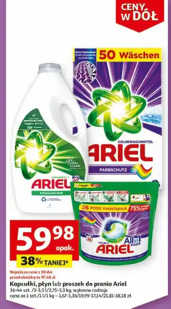 Auchan Kapsułki, płyn lub proszek do prania Ariel oferta
