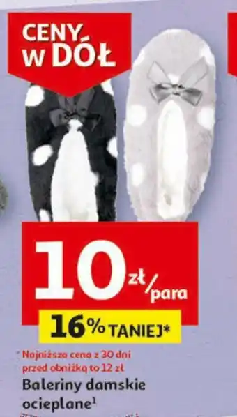 Auchan Baleriny damskie ocieplane oferta