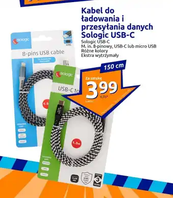 Action Kabel do ładowania i przesyłania danych Sologic USB-C 150 cm oferta