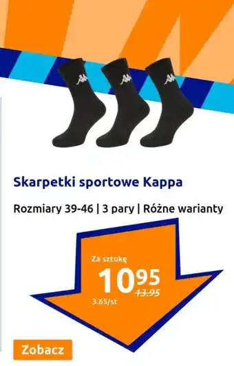Action Skarpetki sportowe Kappa 3 pary oferta