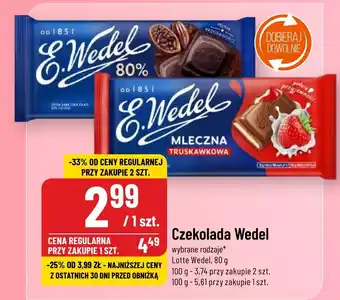 Polomarket Czekolada Wedel Lotte Wedel, 80 g oferta