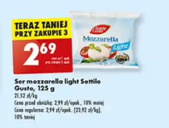 Biedronka Ser mozzarella light Sottile Gusto, 125 g oferta