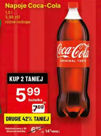 Delikatesy Centrum Napoje Coca Cola 1,5l oferta