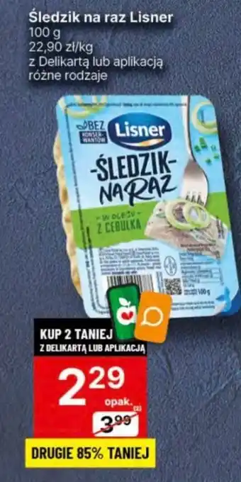Delikatesy Centrum Śledzik na raz Lisner 100 g oferta