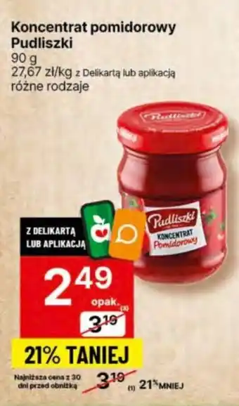 Delikatesy Centrum Koncentrat pomidorowy Pudliszki 90g oferta
