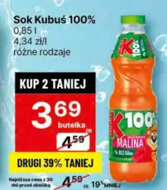 Delikatesy Centrum Sok Kubuś 100% 0,85l oferta