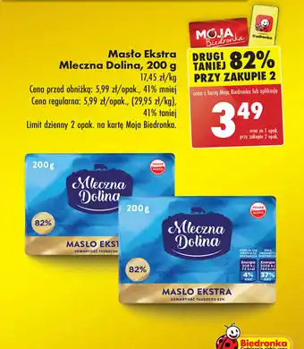 Biedronka Masło Ekstra Mleczna Dolina 200 g oferta
