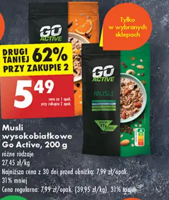 Biedronka Musli wysokobiałkowe Go Active, 200 g oferta