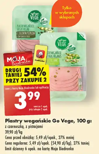 Biedronka Plastry wegańskie Go Vege 100 g oferta