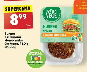 Biedronka Burger z ziarnami słonecznika Go Vege, 180 g oferta