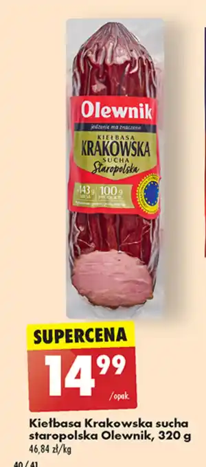 Biedronka Kiełbasa Krakowska sucha staropolska Olewnik, 320 g oferta