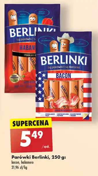 Biedronka Parówki Berlinki, 250 g oferta