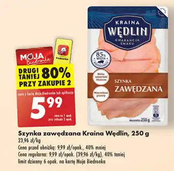 Biedronka Szynka zawędzana Kraina Wędlin, 250 g oferta