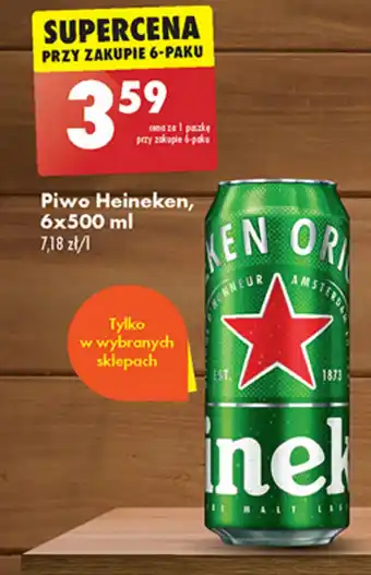 Biedronka Piwo Heineken, 6x500 ml oferta