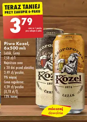Biedronka Piwo Kozel, 6x500 ml oferta