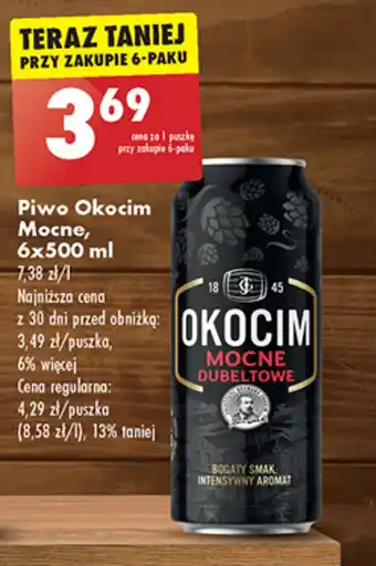 Biedronka Piwo Okocim Mocne, 6x500 ml oferta