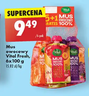 Biedronka Mus owocowy Vital Fresh, 6 x 100 g oferta