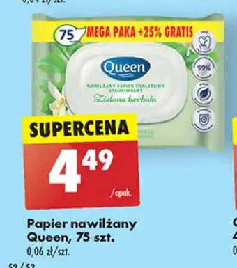 Biedronka Papier nawilżany Queen, 75 szt. oferta