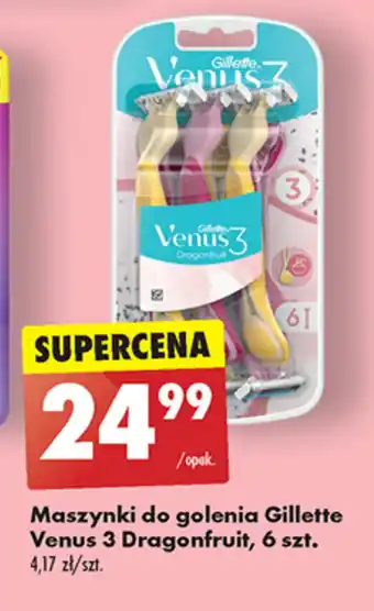 Biedronka Maszynki do golenia Gillette Venus 3 Dragonfruit, 6 szt. oferta