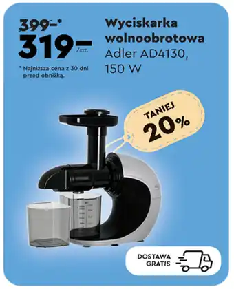 Biedronka Wyciskarka wolnoobrotowa oferta