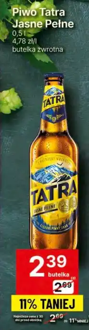 Delikatesy Centrum Piwo Tatra Jasne Pełne 0,5l oferta