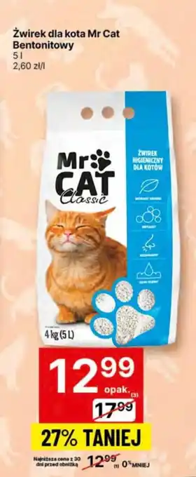 Delikatesy Centrum Żwirek dla kota Mr Cat Bentonitowy 5l oferta