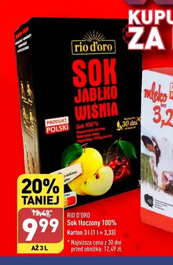 ALDI RIO D'ORO Sok tłoczony 100% 3l oferta