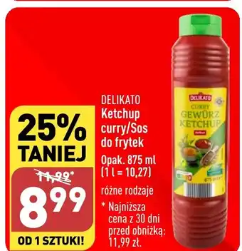 ALDI DELIKATO Ketchup curry 875ml oferta